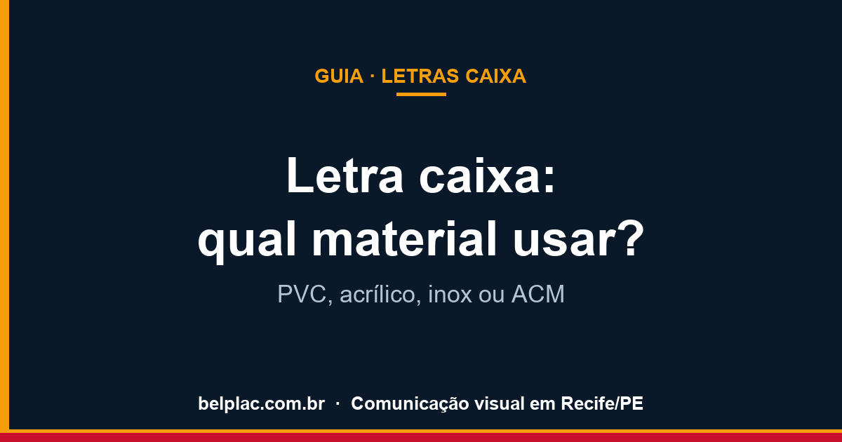 Belplac — guia letra-caixa