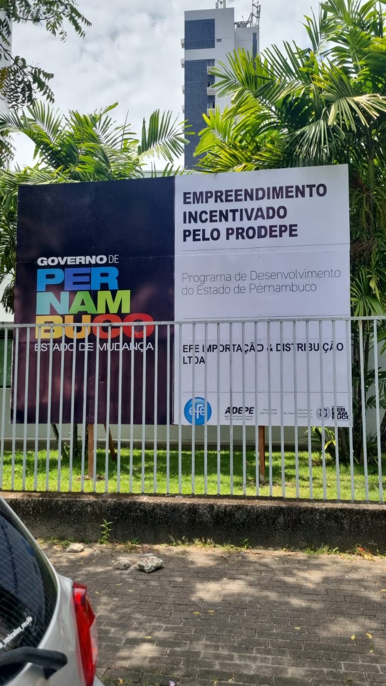 Placa PROIND de incentivo a industria de Pernambuco fabricada pela Belplac