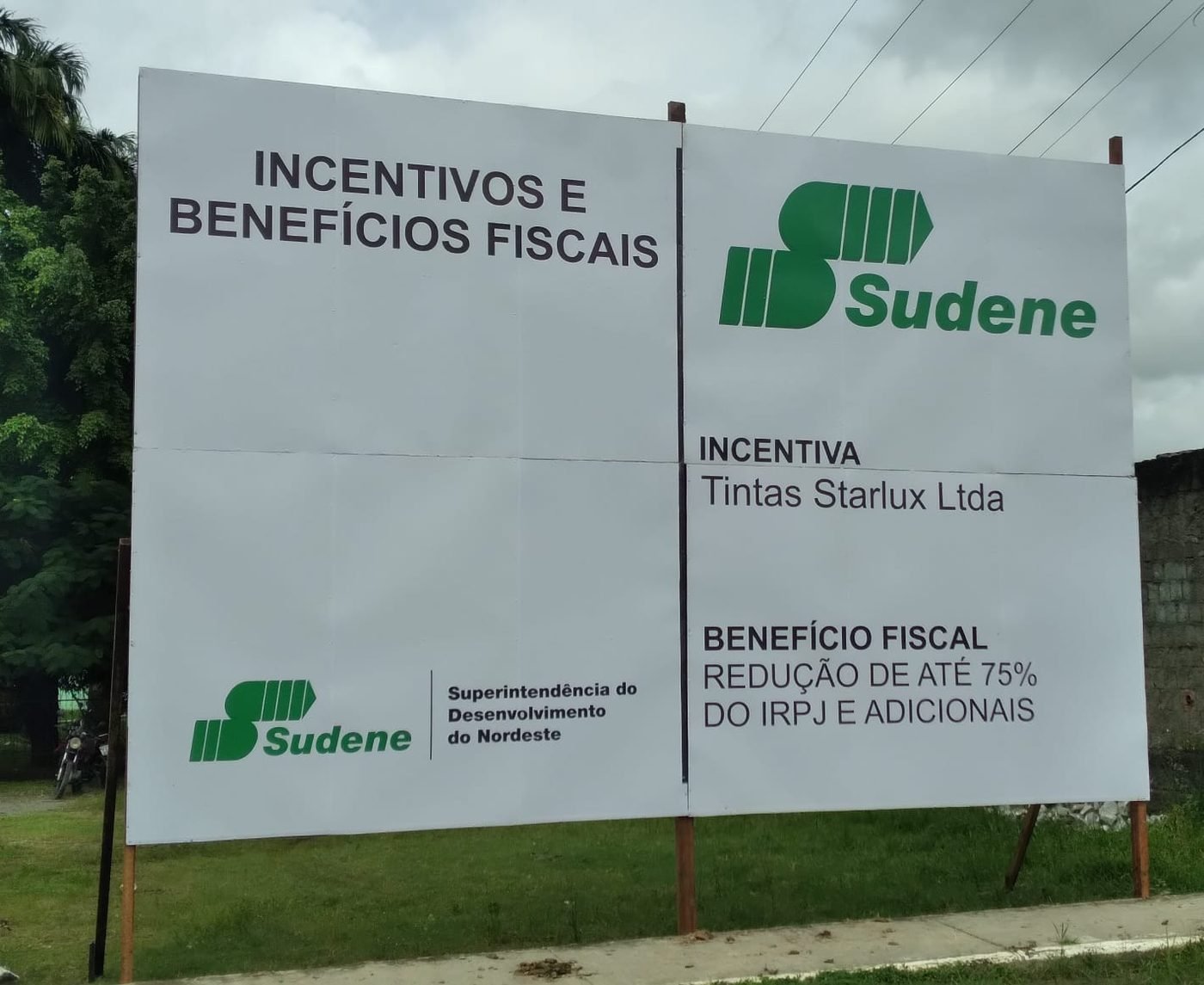 Placa SUDENE com reducao de ate 75% do IRPJ fabricada pela Belplac